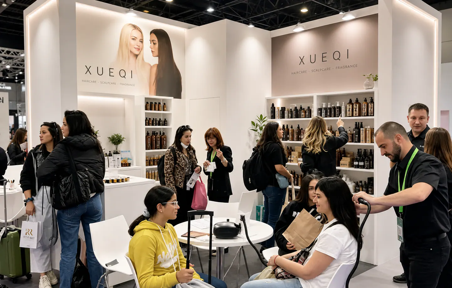 Follow-up business meeting with clients after the exhibition visit